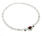 Sterling Silver Garnet Flower Prom or Bridal Necklace - Silver Insanity