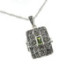 Antiqued Marcasite and Peridot Photo Locket Pendant Sterling Silver with 18" Chain Necklace - Silver Insanity