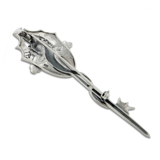 Large Celtic Dragon Cloak or Kilt Sterling Silver Pin Brooch by Maxine Miller - Silver Insanity