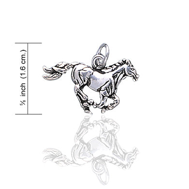Detailed Sterling Silver Running Horse Charm or Pendant - Silver Insanity