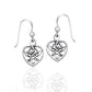 Celtic Knotted Heart Shaped Sterling Silver Hook Earrings - Silver Insanity