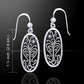 Flowering Tree of Life Religious Symbol Filigree Sterling Silver Oval Earrings - Silver Insanity