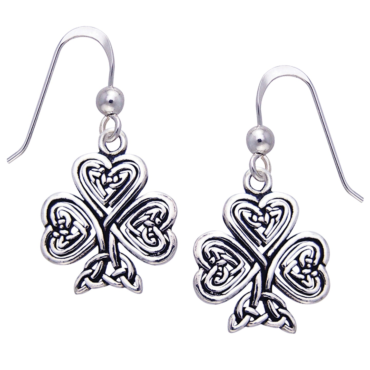 Celtic Knot Irish Shamrock Sterling Silver Earrings - Silver Insanity