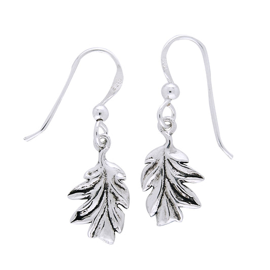 Mighty Oak Leaves -  Secrets of the Wood Sterling Silver Tree Leaf Earrings - Silver Insanity