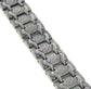 Mens Train Track Magnetic Therapy Titanium Metal Jewelry Link Bracelet, 8" - Silver Insanity