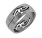 Mens Brushed Satin Titanium Celtic Flame Artistic Tribal Fire Band Ring - Silver Insanity