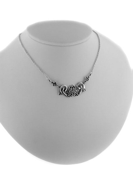 Intricate Celtic Serpent Knot Adjustable 18" Sterling Silver Necklace - Silver Insanity
