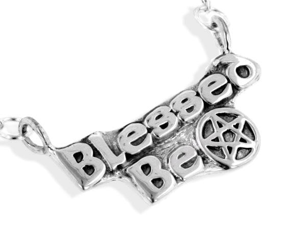 Sterling Silver Blessed Be Pentacle Wiccan Necklace - Silver Insanity
