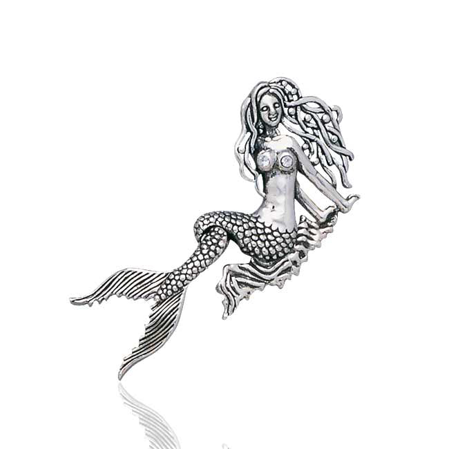 Moveable Tail Mermaid Sterling Silver Sea Nymph Mermaid Pendant - Silver Insanity