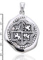 Sterling Silver Pirate Coin Medallion Pendant Necklace - Silver Insanity