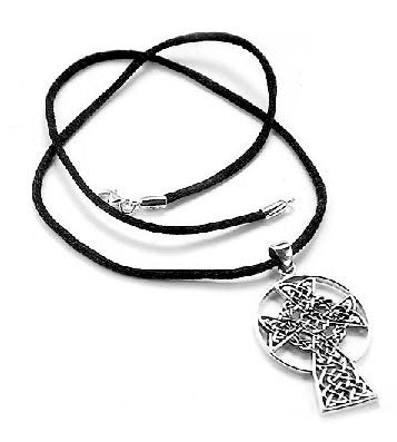 St. Andrew's Sterling Silver Celtic Knot High Cross Pendant Necklace - Silver Insanity