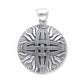 Sterling Silver Sunray Medallion St. Brigid's Celtic Woven Straw Cross Pendant - Silver Insanity