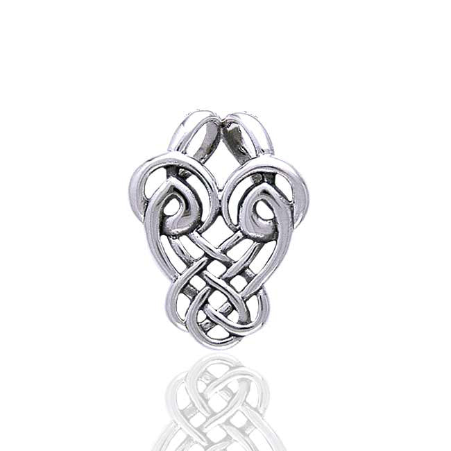 Dancing Birds Slider Sterling Silver Celtic Knot Pendant - Silver Insanity