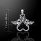 Dragonheart Sterling Silver Dragon Couple Pendant with 18" Box Chain Necklace - Silver Insanity