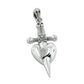 Dagger through the Heart - Skull and Sword Pirate Pendant Sterling Silver - Silver Insanity