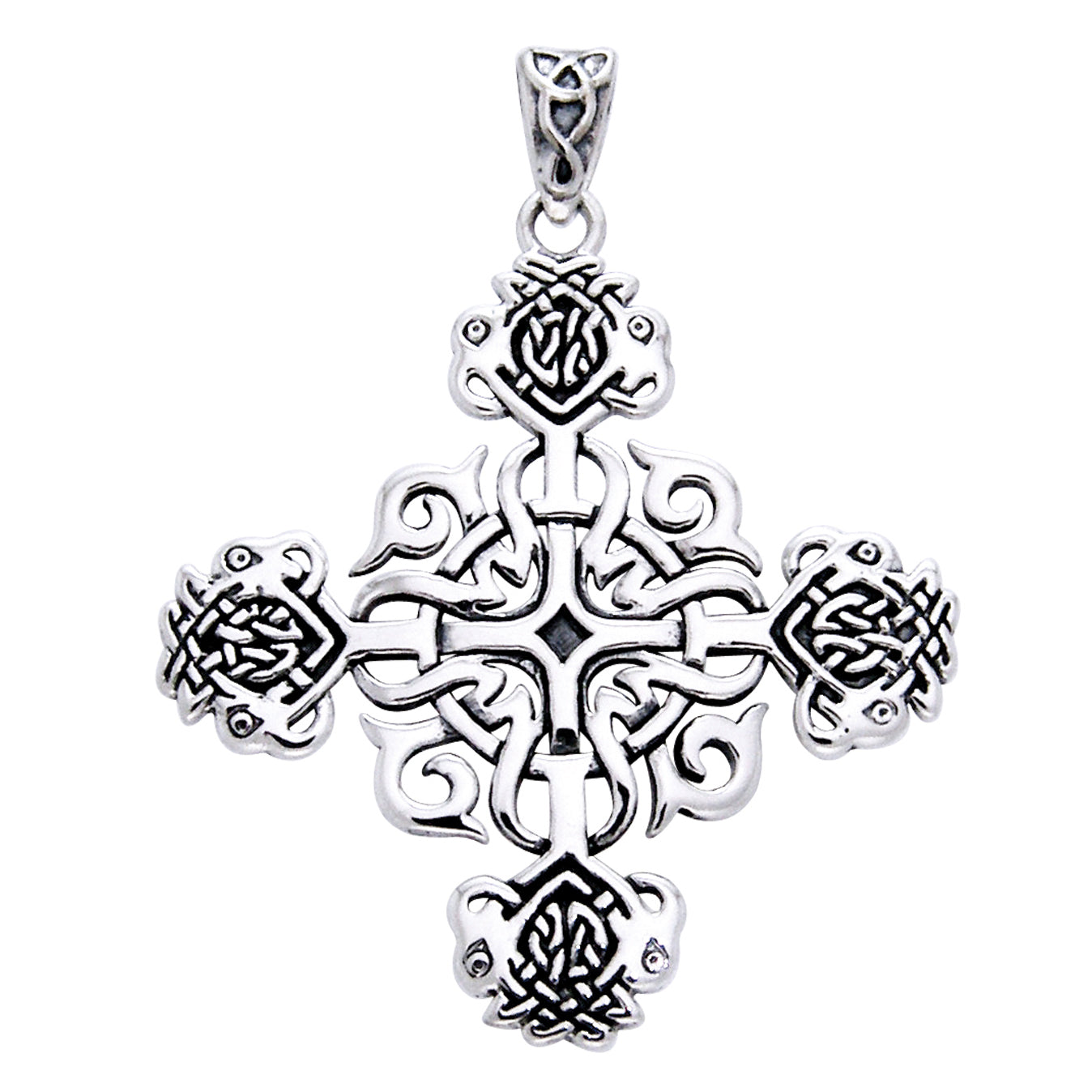 Cross of Celtia Large Sterling Silver Celtic Knot Pendant - Silver Insanity