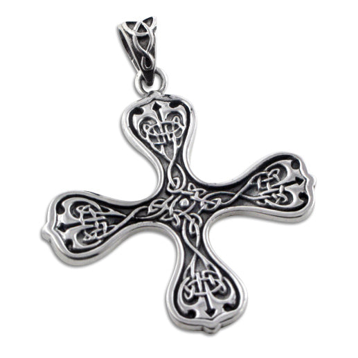 Celtic Knot Cross of the Spirit Sterling Silver Pendant by Courtney Davis - Silver Insanity