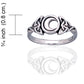 Sterling Silver Celtic Trinity Knot and Crescent Moon Ring - Silver Insanity