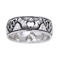 Sterling Silver Claddagh Triquetra Celtic Knot Band Ring - Silver Insanity