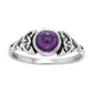 Genuine Amethyst Celtic Knot Ring with Round Gemstone Sterling Silver - Silver Insanity