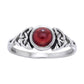 Genuine Garnet Celtic Knot Ring with Round Gemstone Sterling Silver - Silver Insanity