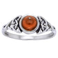 Simulated Amber Celtic Knot Ring with Round Gemstone Sterling Silver - Silver Insanity