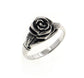 Small Sterling Silver Detailed Rose Flower Ring - Silver Insanity