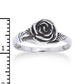 Small Sterling Silver Detailed Rose Flower Ring - Silver Insanity