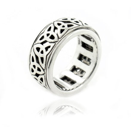 Sterling Silver Celtic Trinity Knot Spin Ring - Silver Insanity