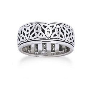 Sterling Silver Celtic Trinity Knot Spin Ring - Silver Insanity