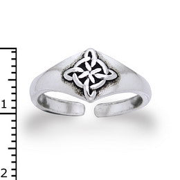 Sterling Silver Celtic Knot Northern Star Toe Pinky Ring - Silver Insanity