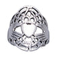 Traditional Sterling Silver Wide Celtic Knot Claddagh Ring - Silver Insanity