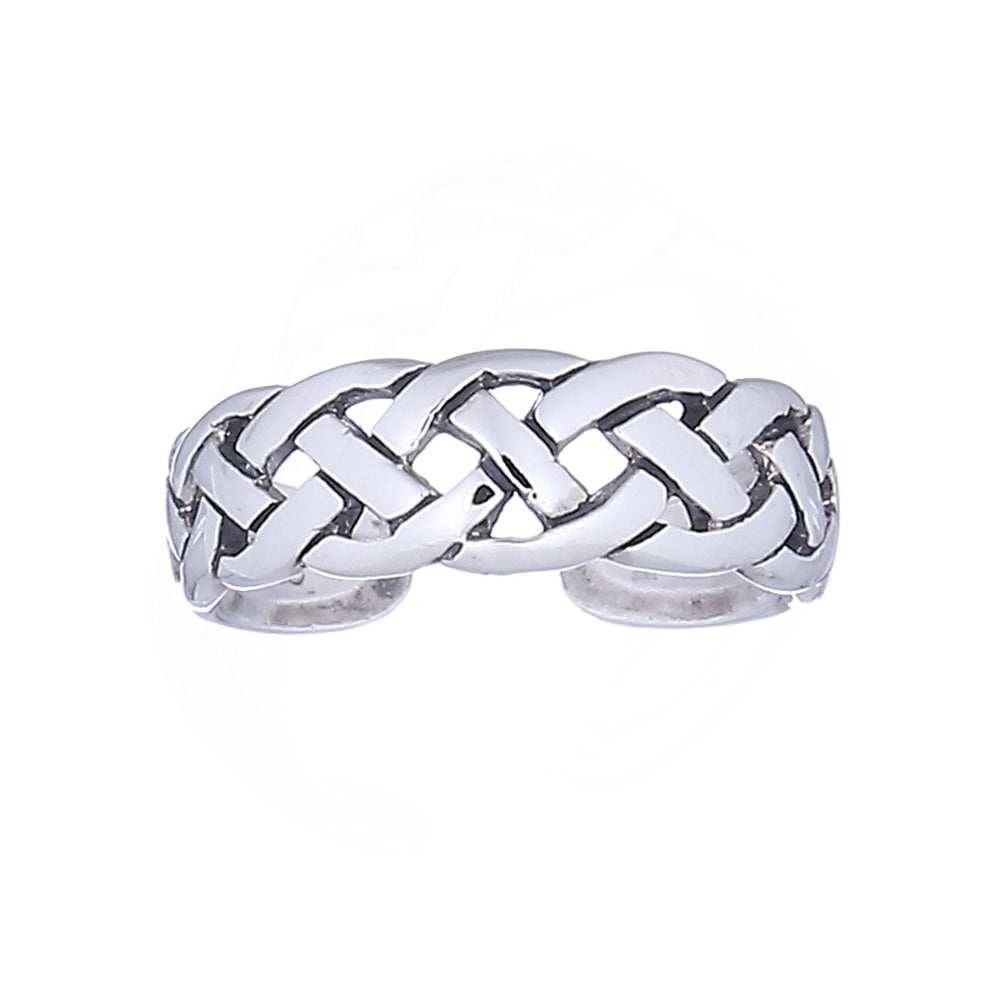 Sterling Silver Celtic Knot Basket Weaved Toe Ring - Silver Insanity