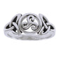 Triple Spiral Celtic Knot Triskele Trinity Sterling Silver Ring - Silver Insanity