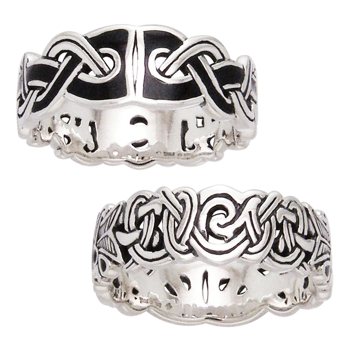 Mammen Weave Viking Knot Wedding Band Norse Celtic Sterling Silver Ring - Silver Insanity