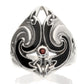Thors Hammer Ring Celtic Knot Triskele Garnet Sterling Silver - Silver Insanity