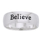 Believe - Words of Wisdom 6mm Sterling Silver Band Ring - Silver Insanity