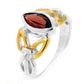 Sterling Silver 2-Tone Celtic Knot Garnet Ring - Silver Insanity