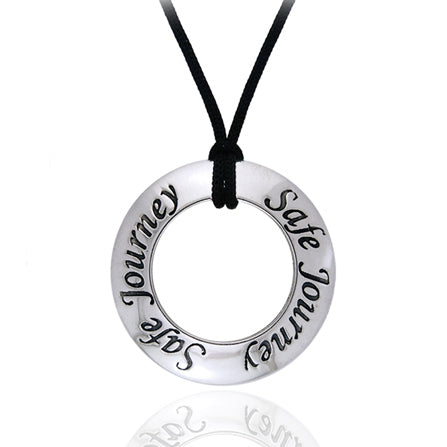 Safe Journey Adventure Words of Power Sterling Silver Affirmation Necklace - Silver Insanity