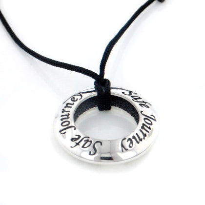 Safe Journey Adventure Words of Power Sterling Silver Affirmation Necklace - Silver Insanity