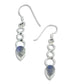 Twisted Weave and Rainbow Moonstone Sterling Silver Hook Earrings - Silver Insanity