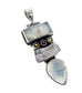 MOP and Rainbow Moonstone Sterling Silver Slide Pendant - Silver Insanity