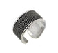 10mm Wide Ribbed Adjustable Sterling Silver Edged Thumb Ring - Silver Insanity