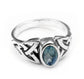 Sterling Silver Simulated Blue Topaz Celtic Knot Ring - Silver Insanity