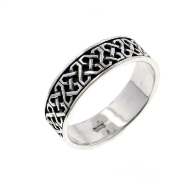 8mm Mens Sterling Silver Celtic Eternity Knot Band Ring - Silver Insanity
