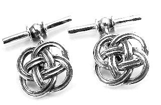 Sterling Silver Celtic Knotwork Chain and Bar Cufflinks - Silver Insanity