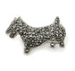 Sterling Silver Marcasite Scottish Terrier Dog Brooch - Silver Insanity