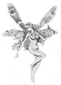 Sterling Silver Large Detailed Fairy Faery Pin Brooch - Silver Insanity