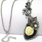Vintage Style Yellow Flower Pendant 30" Silvertone Necklace - Silver Insanity