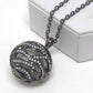 Winter Ball Pendant with Antiqued Silvertone Adjustable Chain Necklace - Silver Insanity
